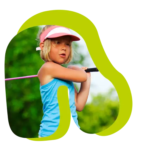 Henley Adventure Golf Course Girl Doing a Golf Swing